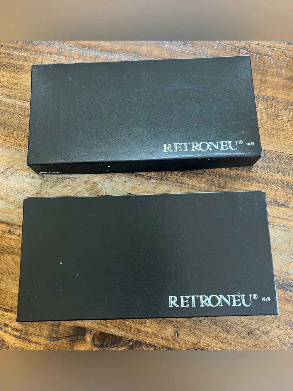 Vintage Retroneu 18/8 Stainless 24K Gold Electroplate Dinner Knives-Set of 8